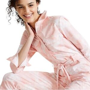 Style & Co Tie-Dyed Aviator Flight Boilersuit Jumpsuit in Pink Size 6P NEW!